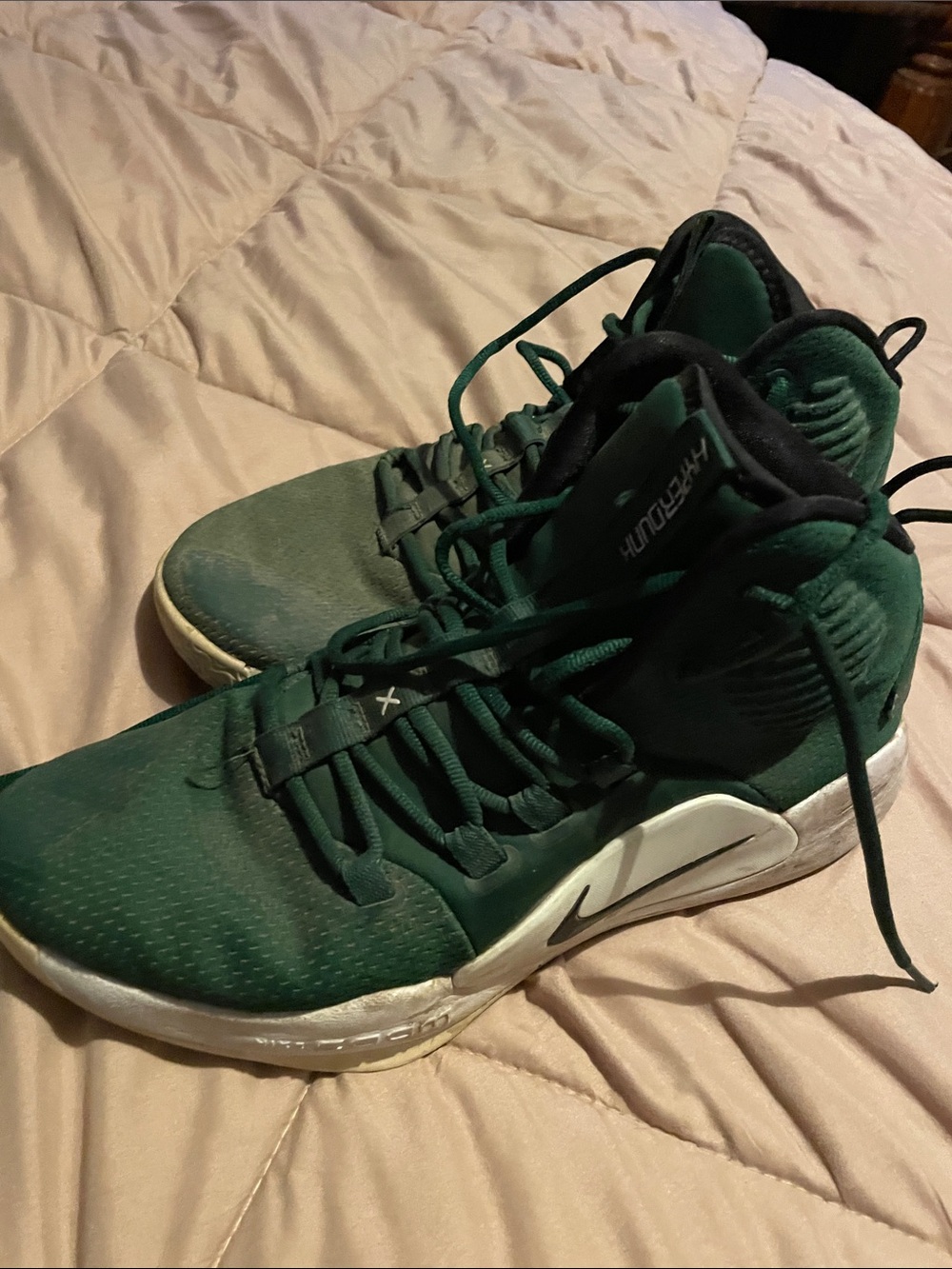 Nike Men’s Athletic High-Top Sneakers in Dark Green and Black